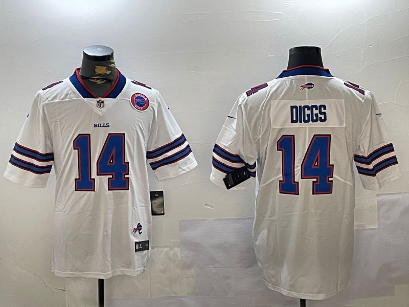 Men Buffalo Bills #14 Diggs White Second generation 2024 Nike Limited NFL Jersey style 3->buffalo bills->NFL Jersey